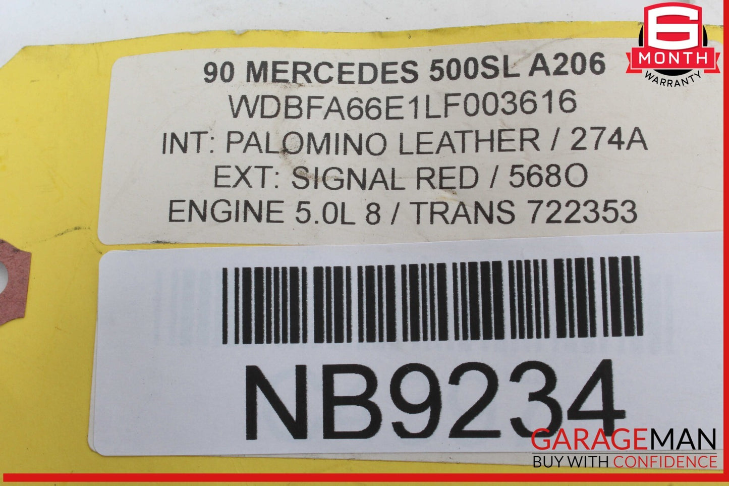90-92 Mercedes R129 500SL 300SL Steering Wheel Airbag Air Bag Black OEM