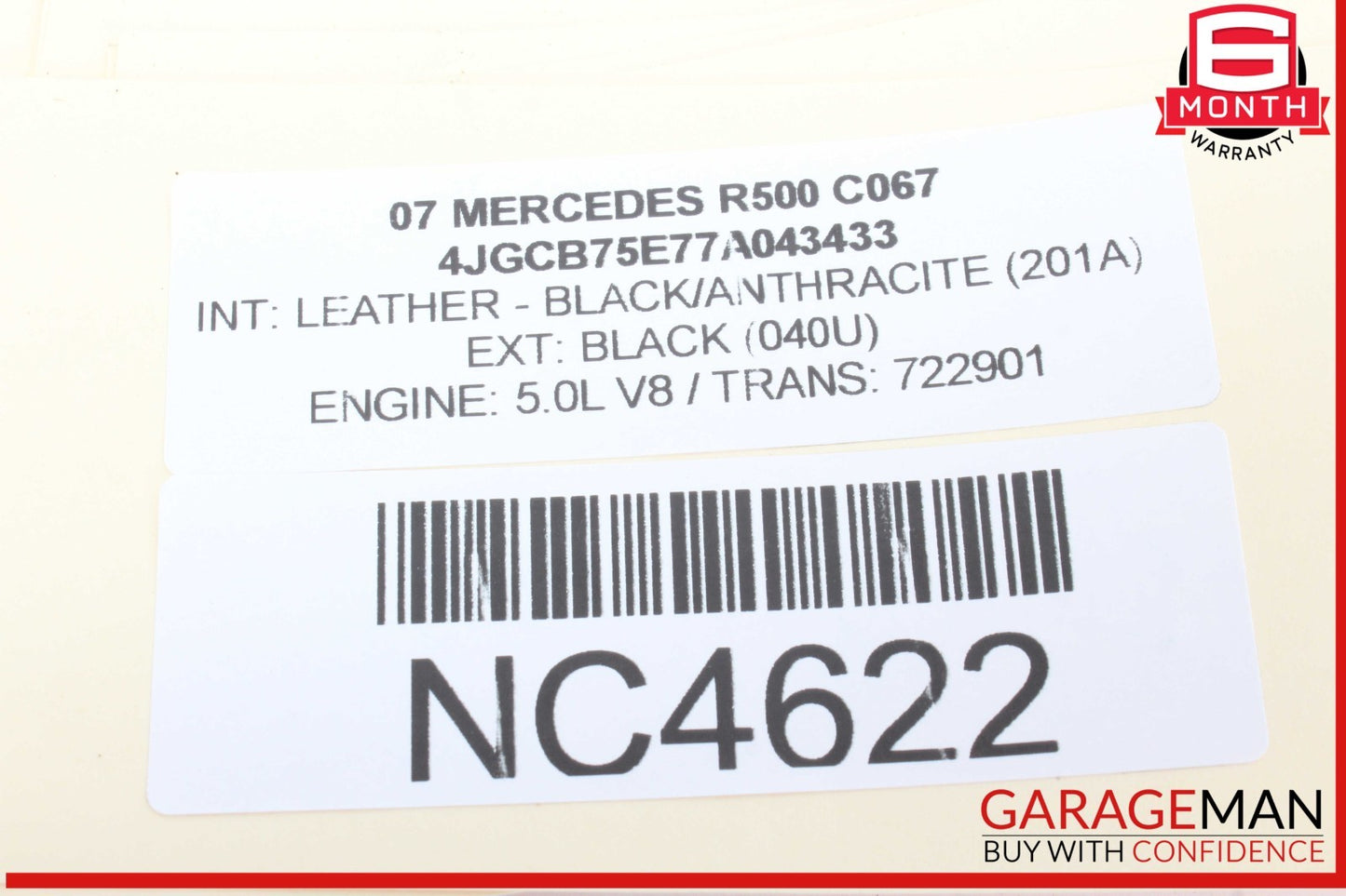 06-08 Mercedes W251 R500 Driver Side Steering Wheel Airbag Air Bag Black OEM