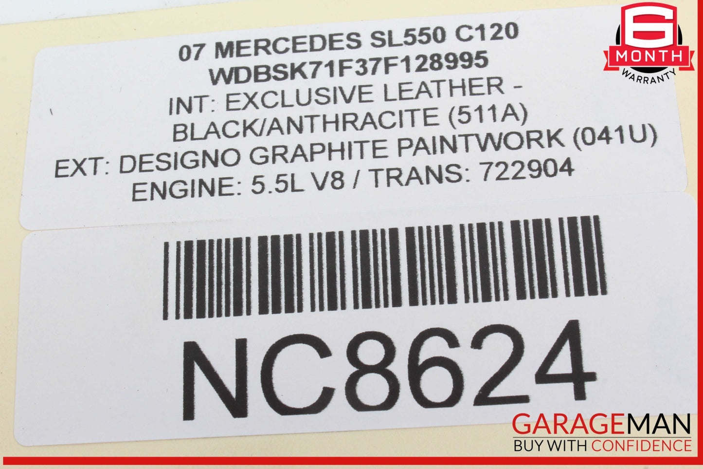 03-12 Mercedes R230 SL550 SL55 AMG Knee Airbag Air Bag Left Driver Side OEM