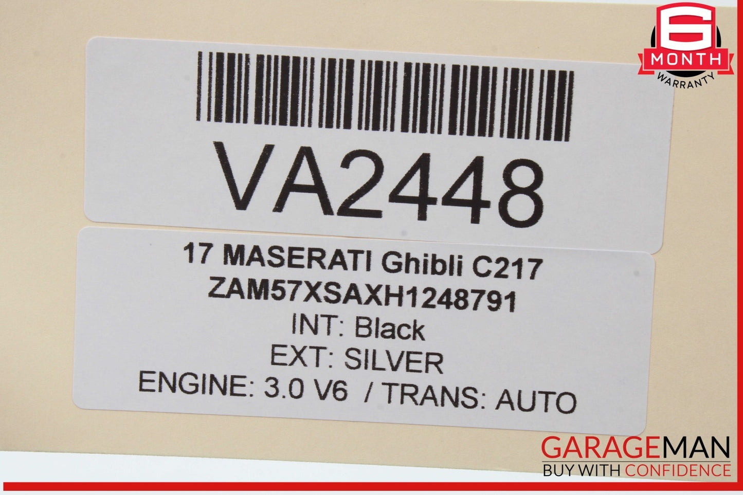 14-17 Maserati Ghibli Airbag Air Bag Sensor SRS Restraint Module 670101610 OEM