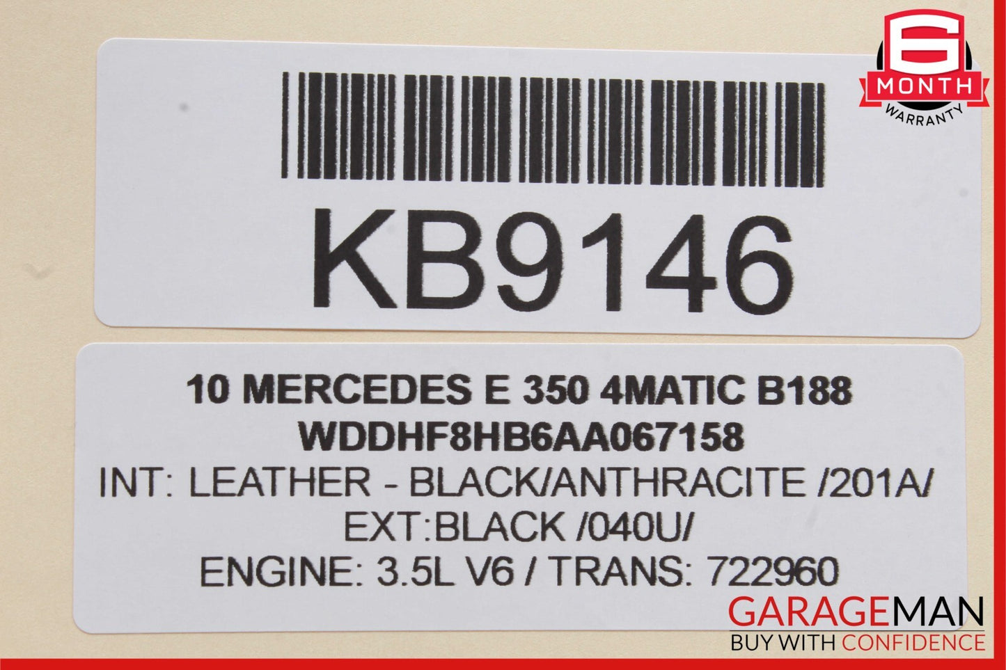 10-18 Mercedes W212 E350 Front Right Side Seat Side Airbag Air Bag Leather Gray