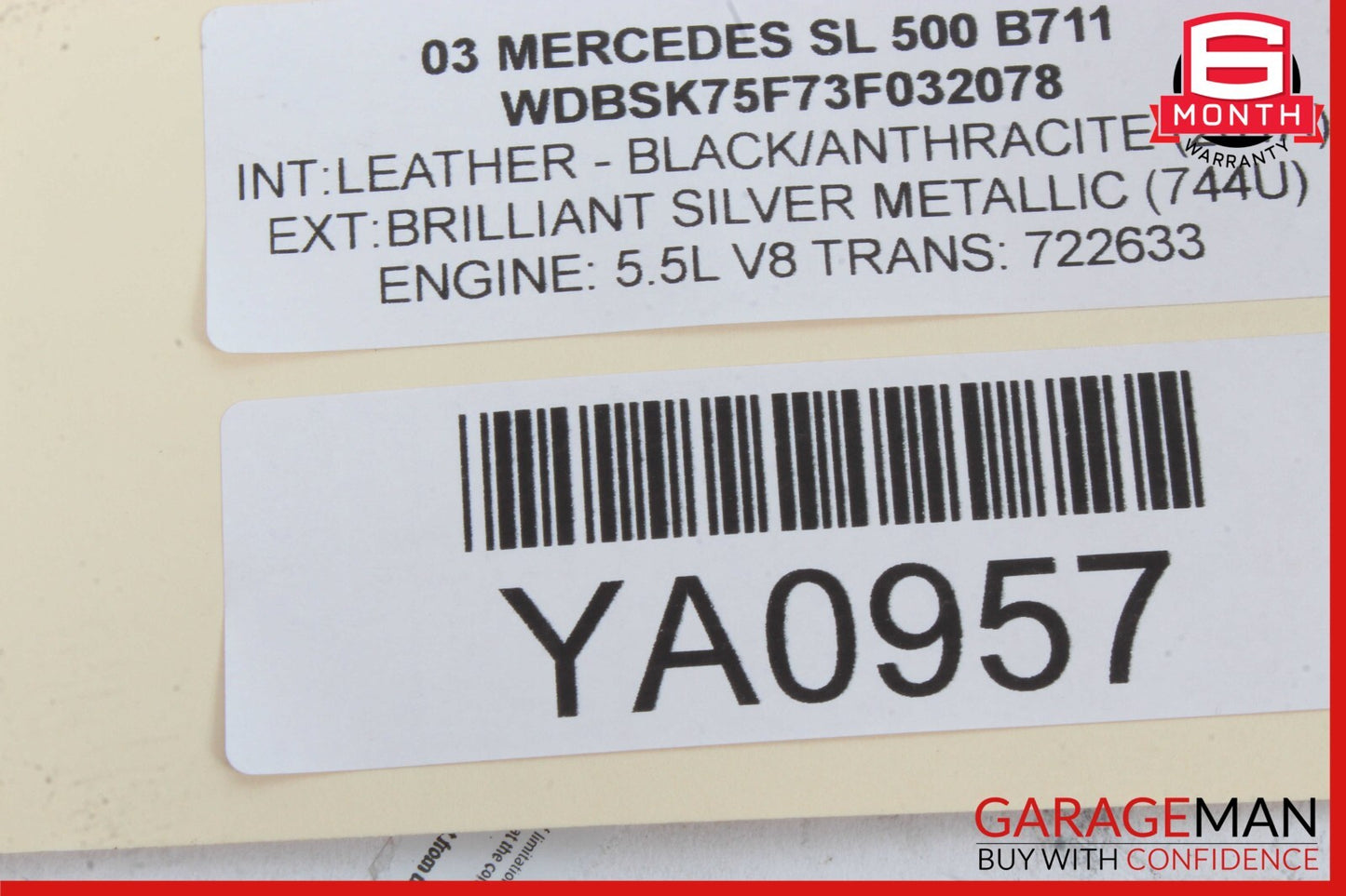 03-12 Mercedes R230 SL500 G500 G55 AMG Steering Wheel Airbag Air Bag SRS OEM