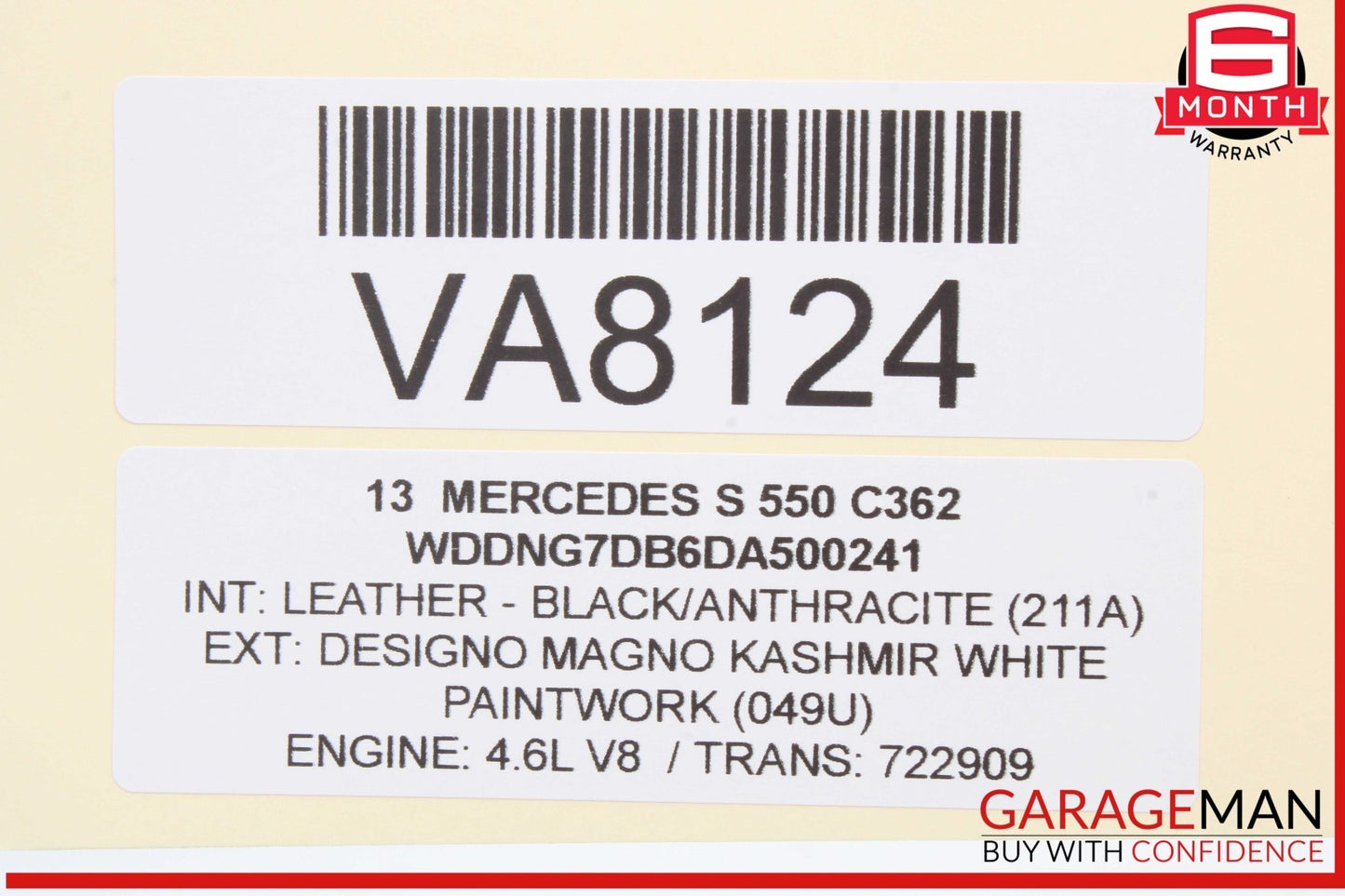 10-14 Mercedes W221 S550 CL550 Steering Wheel Airbag Air Bag Black OEM
