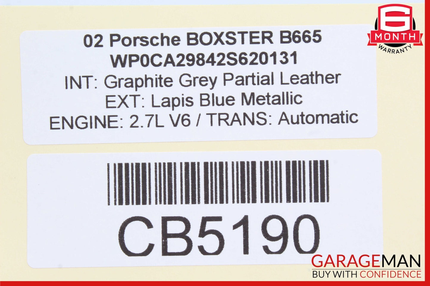 97-05 Porsche Boxster 986 Carrera 996 911 Front Left Door Airbag Air Bag OEM