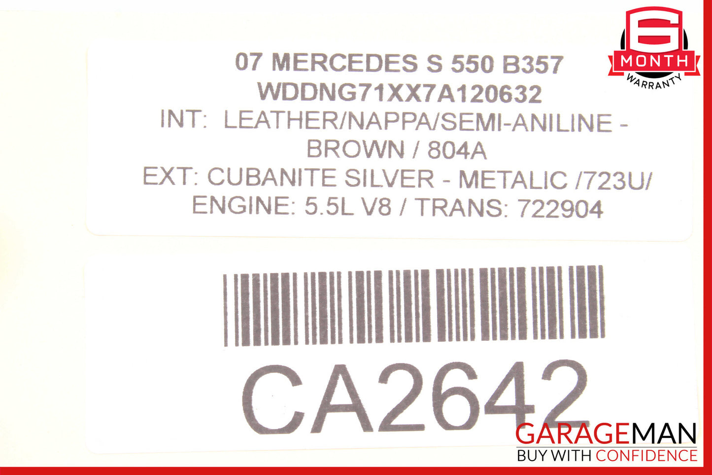 06-14 Mercedes S550 CL550 ML350 R350 Front Left Side Seat Air Bag Airbag SRS