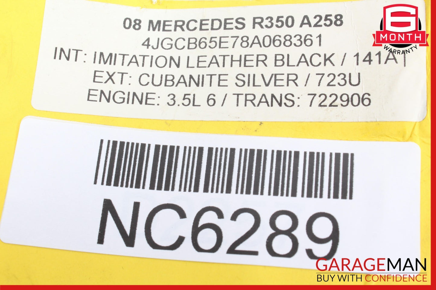 06-08 Mercedes W251 R350 R500 Driver Side Steering Wheel Airbag Air Bag Black