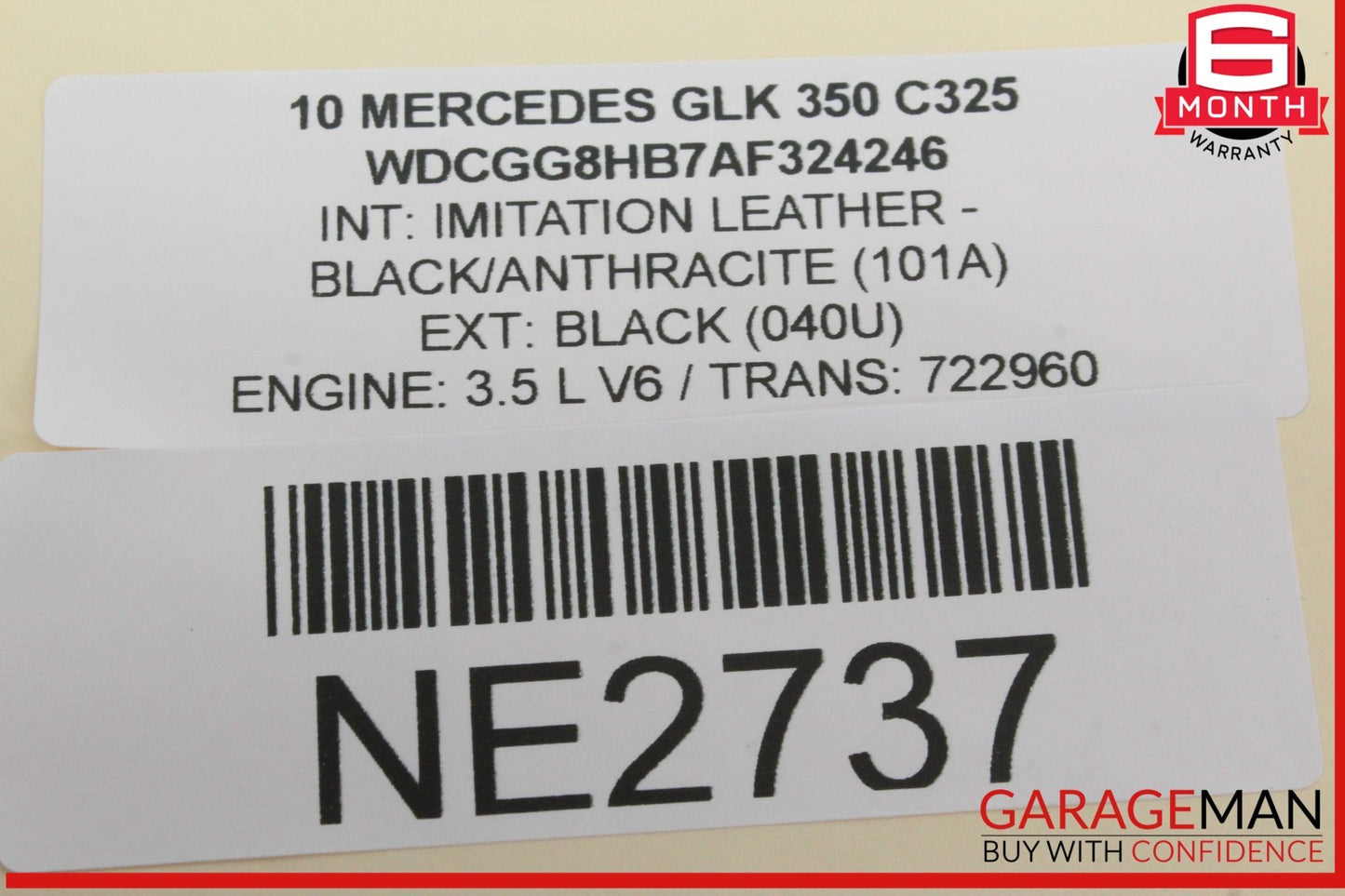 10-15 Mercedes X204 GLK350 Left Driver Side Roof Curtain Airbag Air Bag OEM