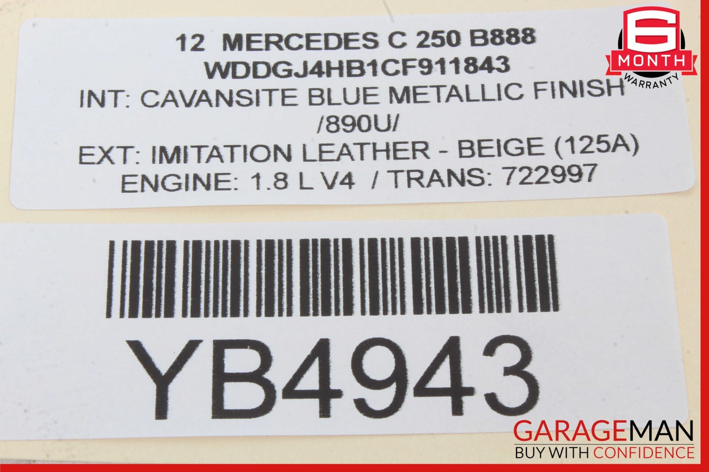 10-17 Mercedes W204 C250 E550 Dashboard Right Passenger Side Airbag Air Bag OEM