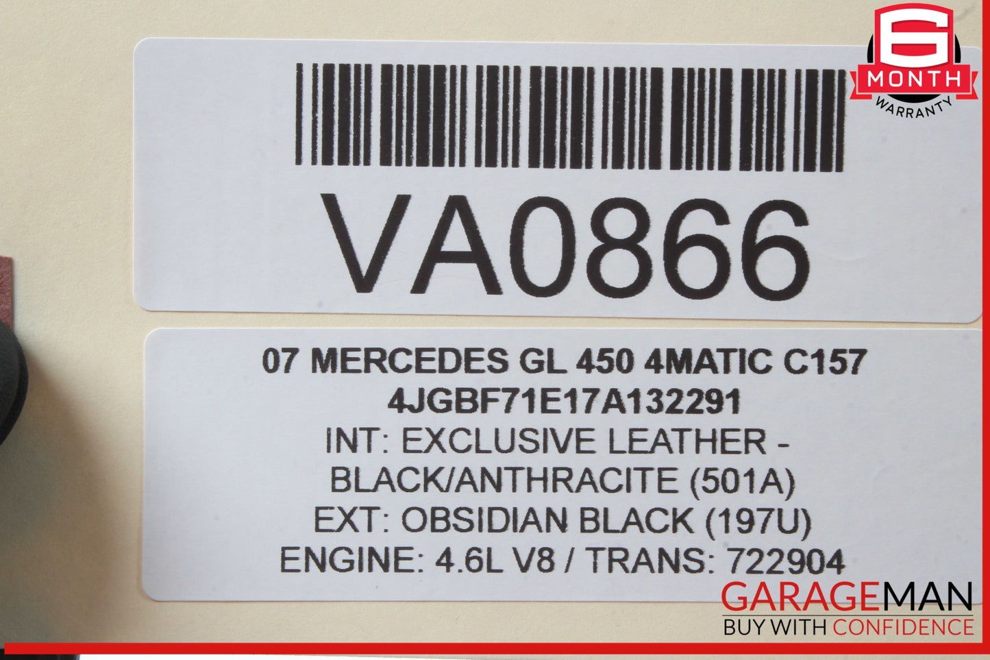 06-08 Mercedes X164 GL450 4MATIC Driver Side Steering Wheel Airbag Air Bag OEM