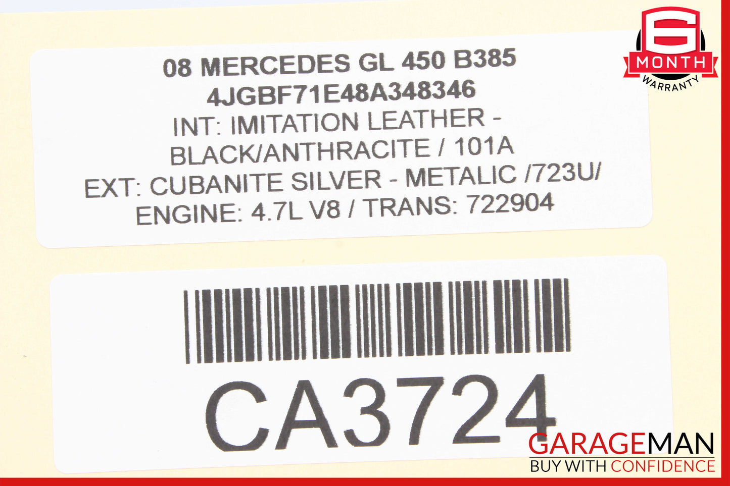 06-08 Mercedes GL450 R350 ML350 ML63 AMG Steering Wheel Airbag Air Bag Grey