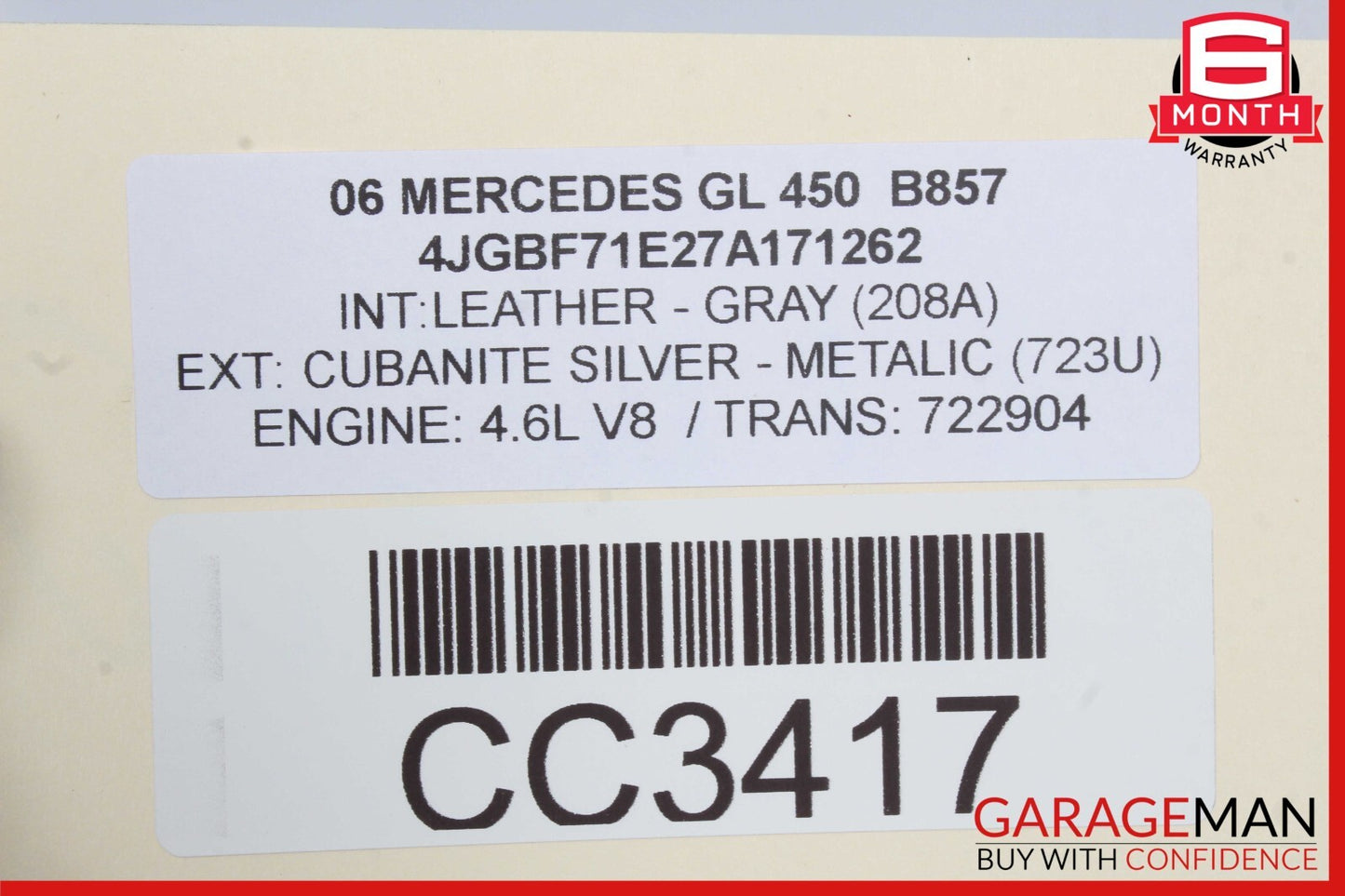06-12 Mercedes X164 GL450 ML550 Dashboard Dash Board Panel w/ Airbag OEM