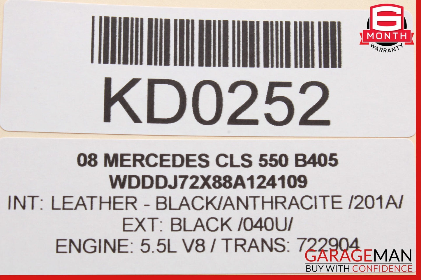 03-12 Mercedes W209 CLK55 AMG CLS500 Steering Wheel Airbag Air Bag Black OEM