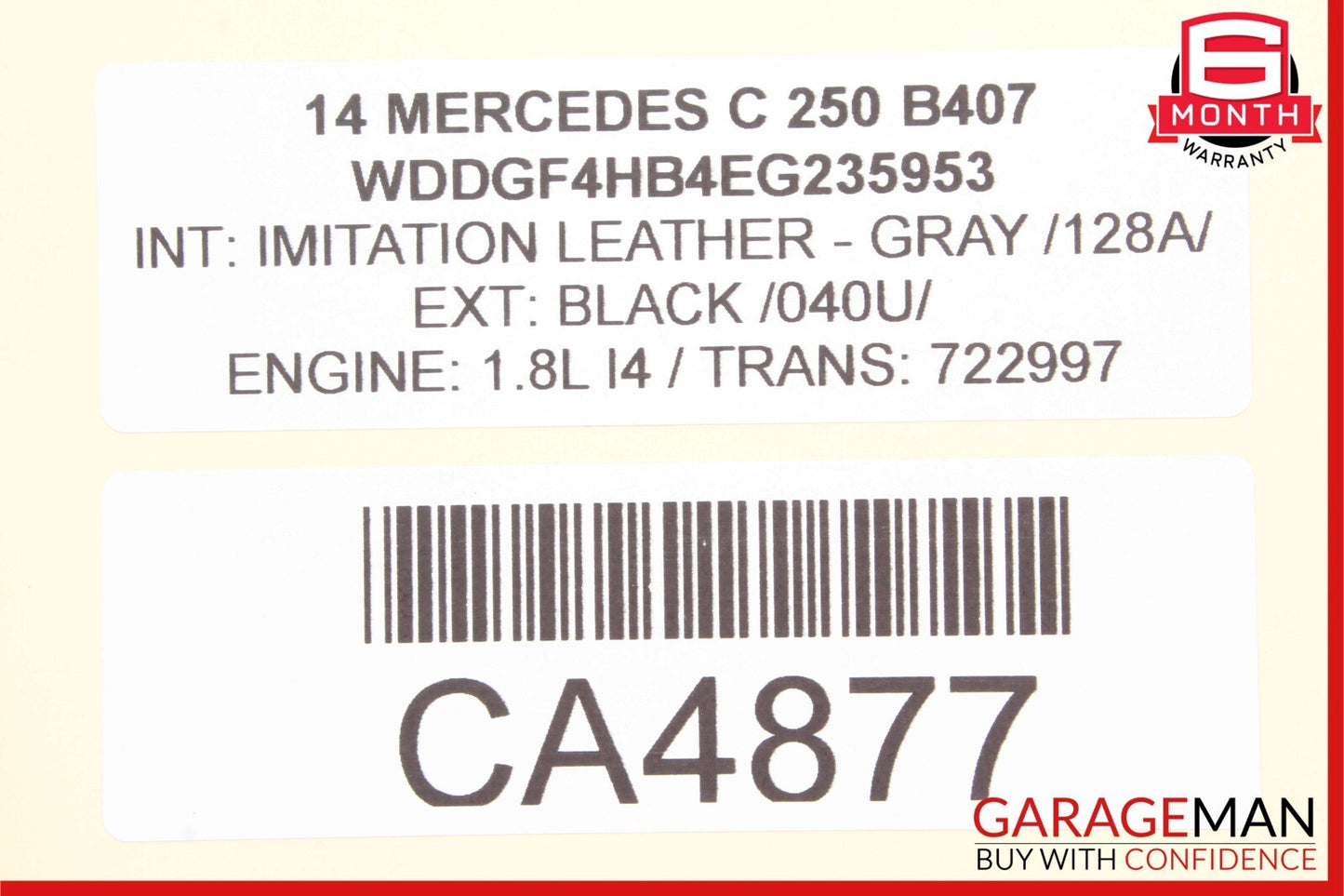 08-15 Mercedes W204 C250 GLK350 Front Right Side Seat Airbag Air Bag SRS Gray