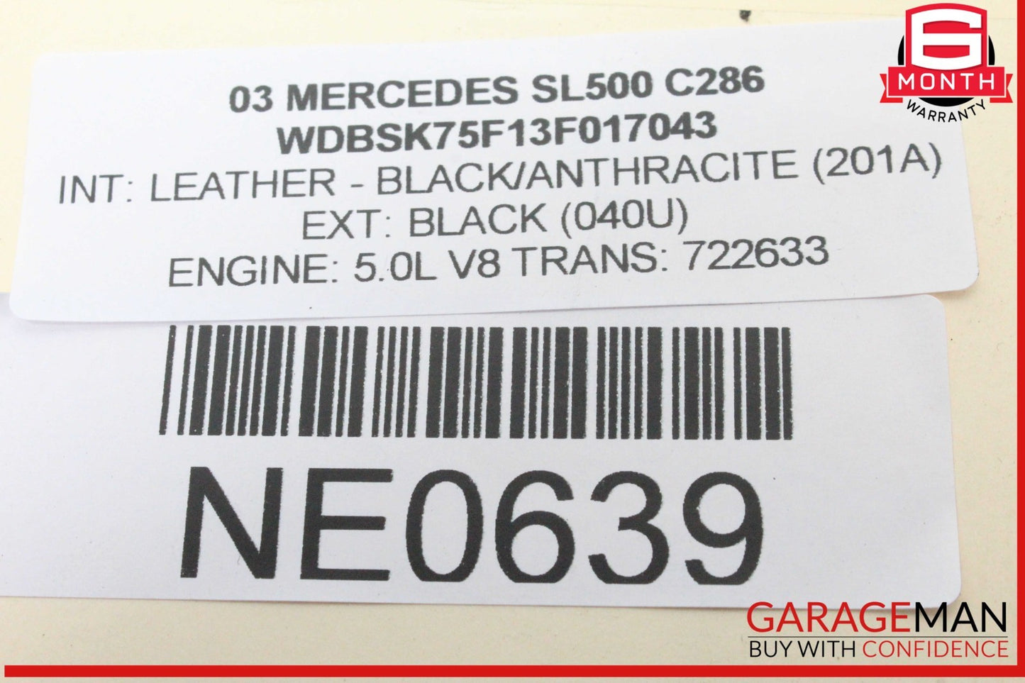 03-12 Mercedes R230 SL500 SL550 Steering Wheel Airbag Air Bag SRS OEM