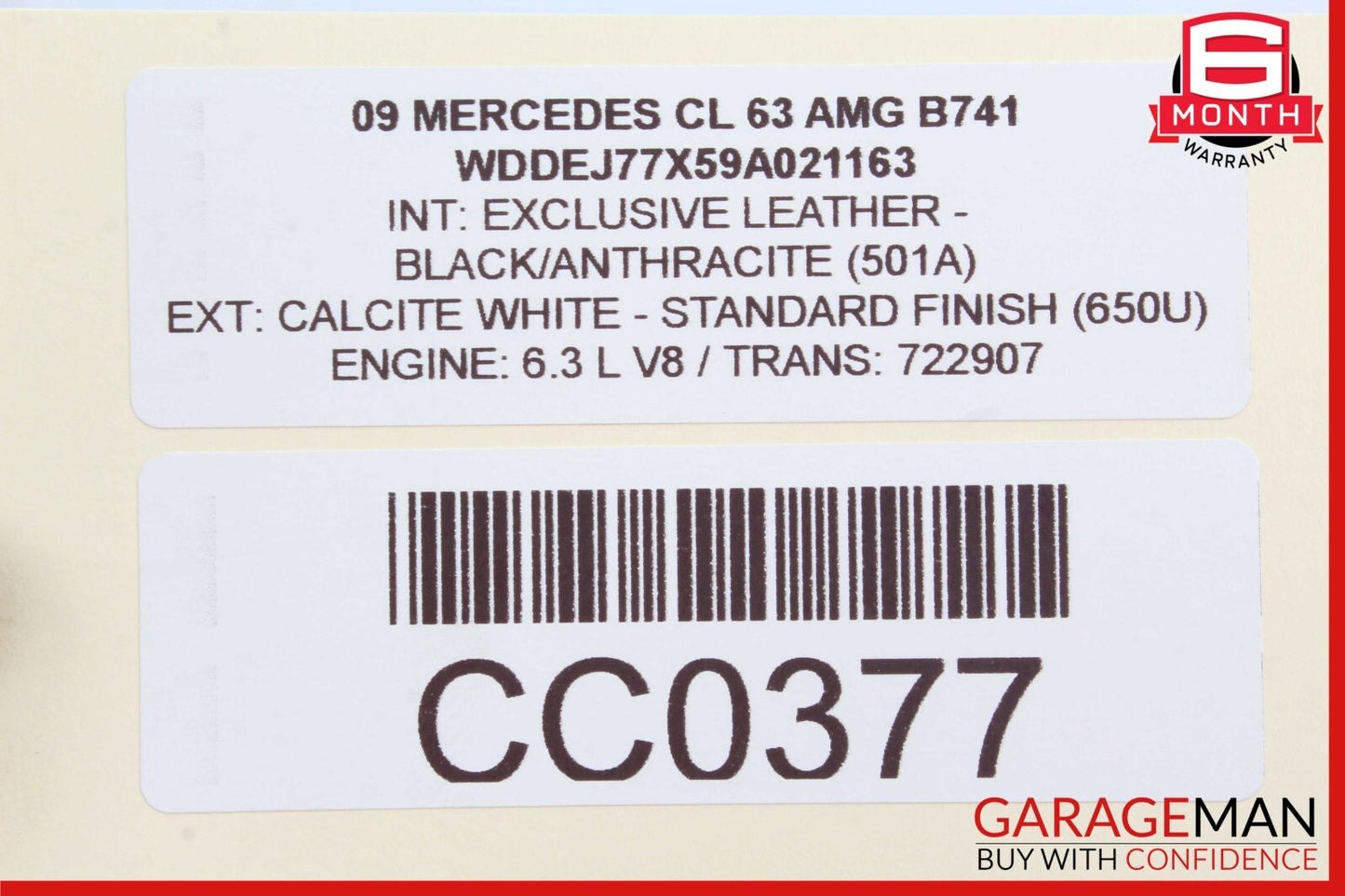 07-14 Mercedes W216 CL63 AMG CL600 S600 Rear Left Quarter Airbag Air Bag OEM