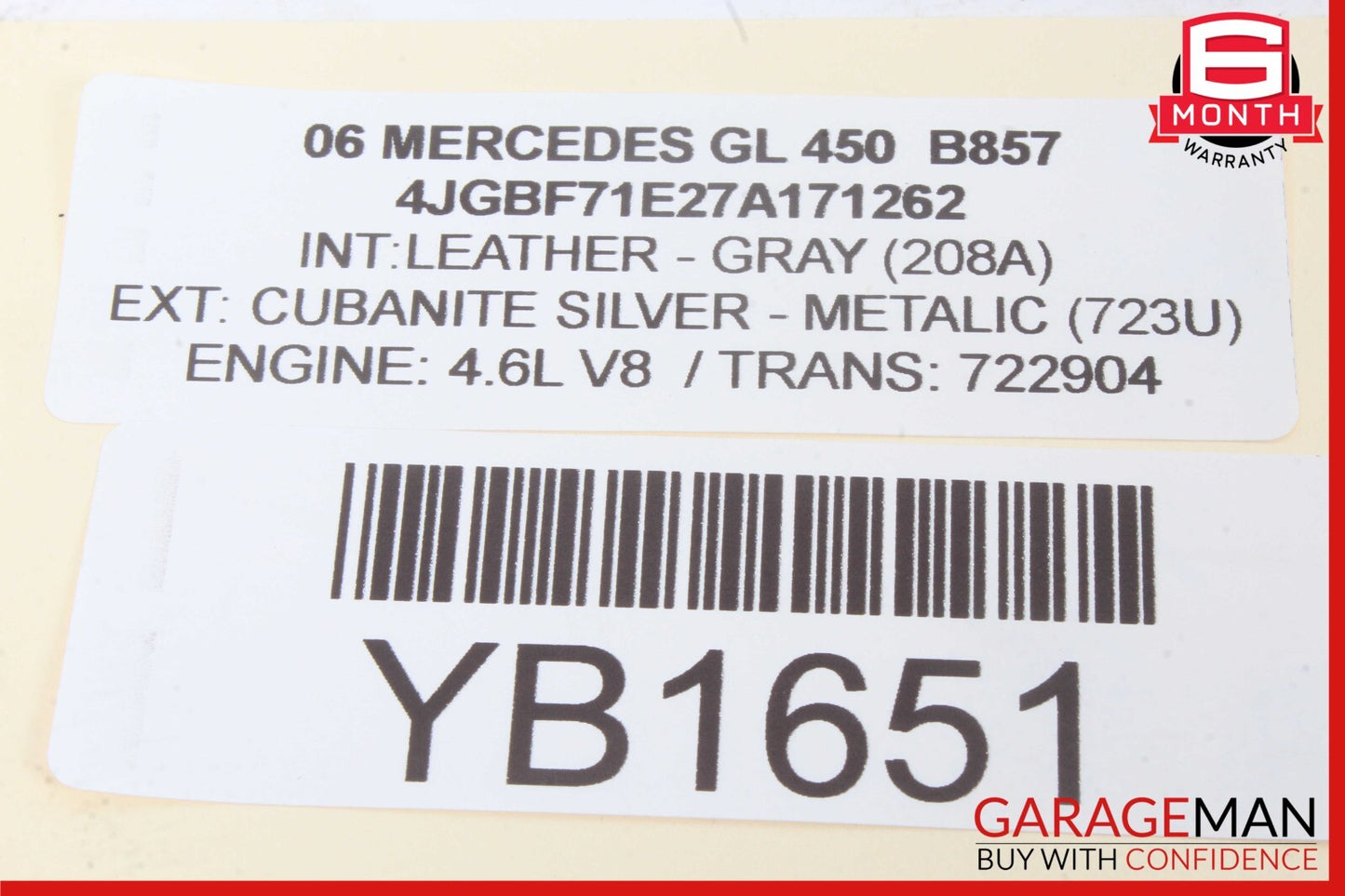 06-08 Mercedes W164 ML350 GL450 Driver Steering Wheel Airbag Air Bag OEM