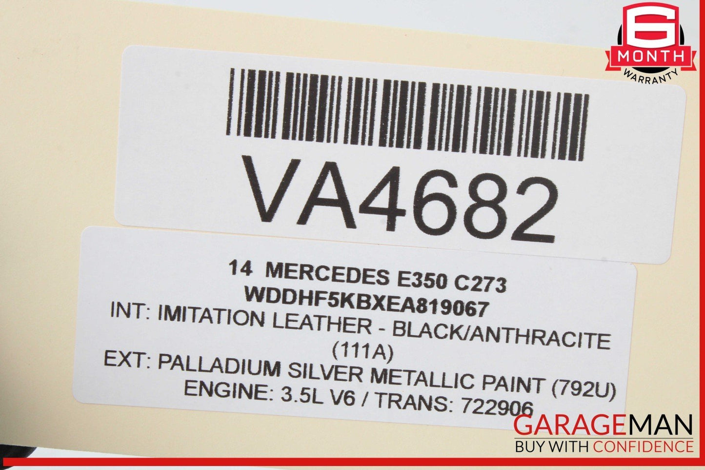 14-16 Mercede W212 E350 Airbag Air Bag Sensor SRS Control Module OEM