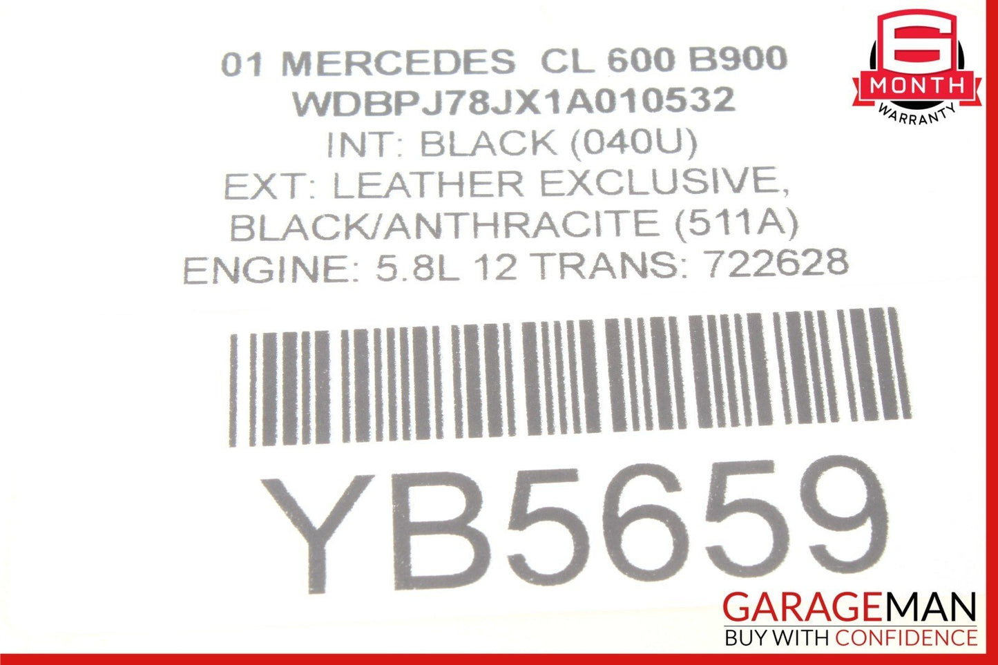 00-12 Mercedes W215 CL600 CL500 Air Quality Sensor Module 2118300172 OEM