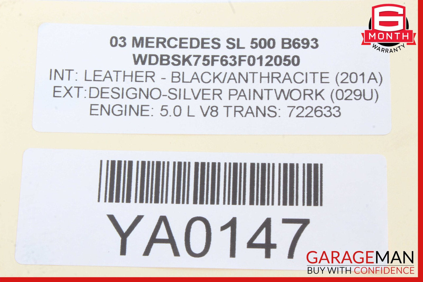 03-12 Mercedes R230 SL500 SL55 AMG Door Control Module Right Side OEM