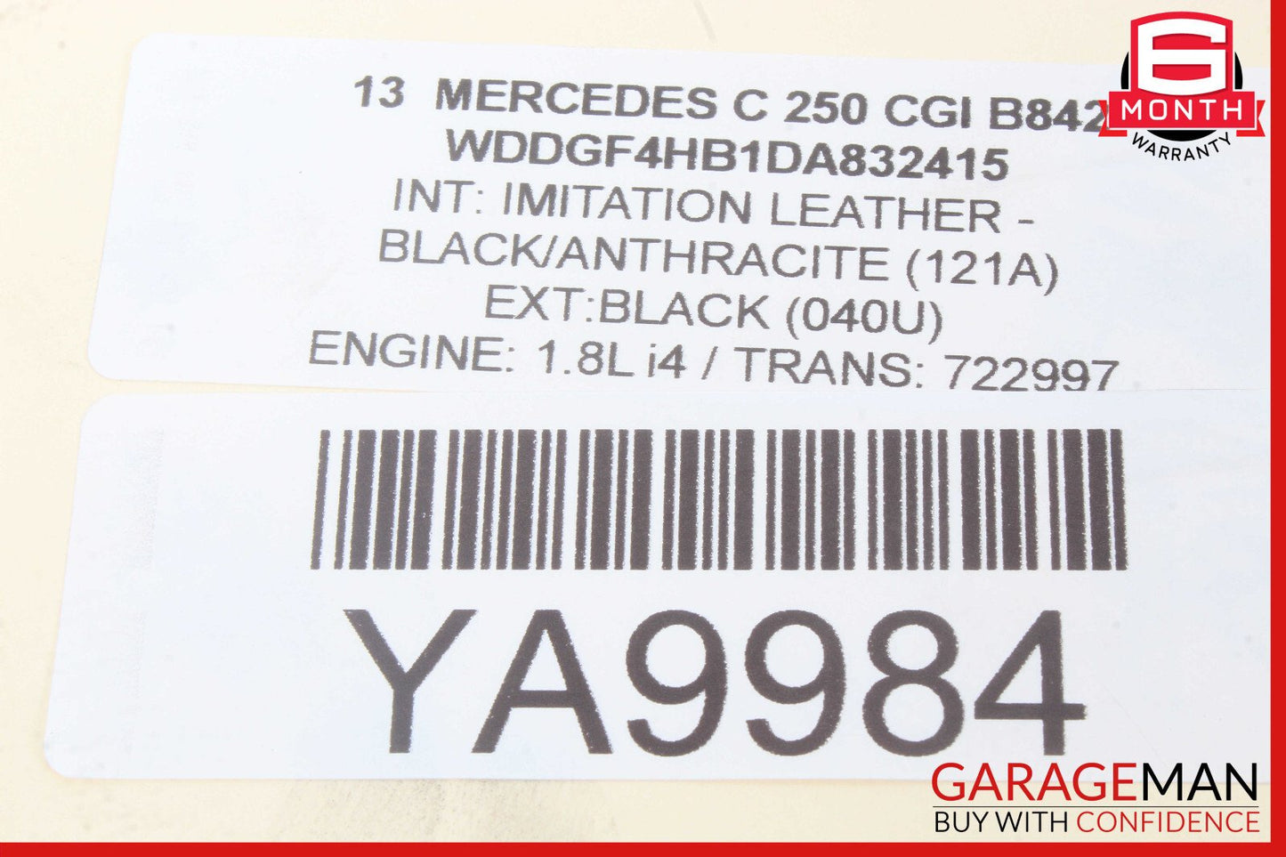 08-15 Mercedes W204 C250 C300 Rear Trunk Lid Tailgate Release Open Handle OEM
