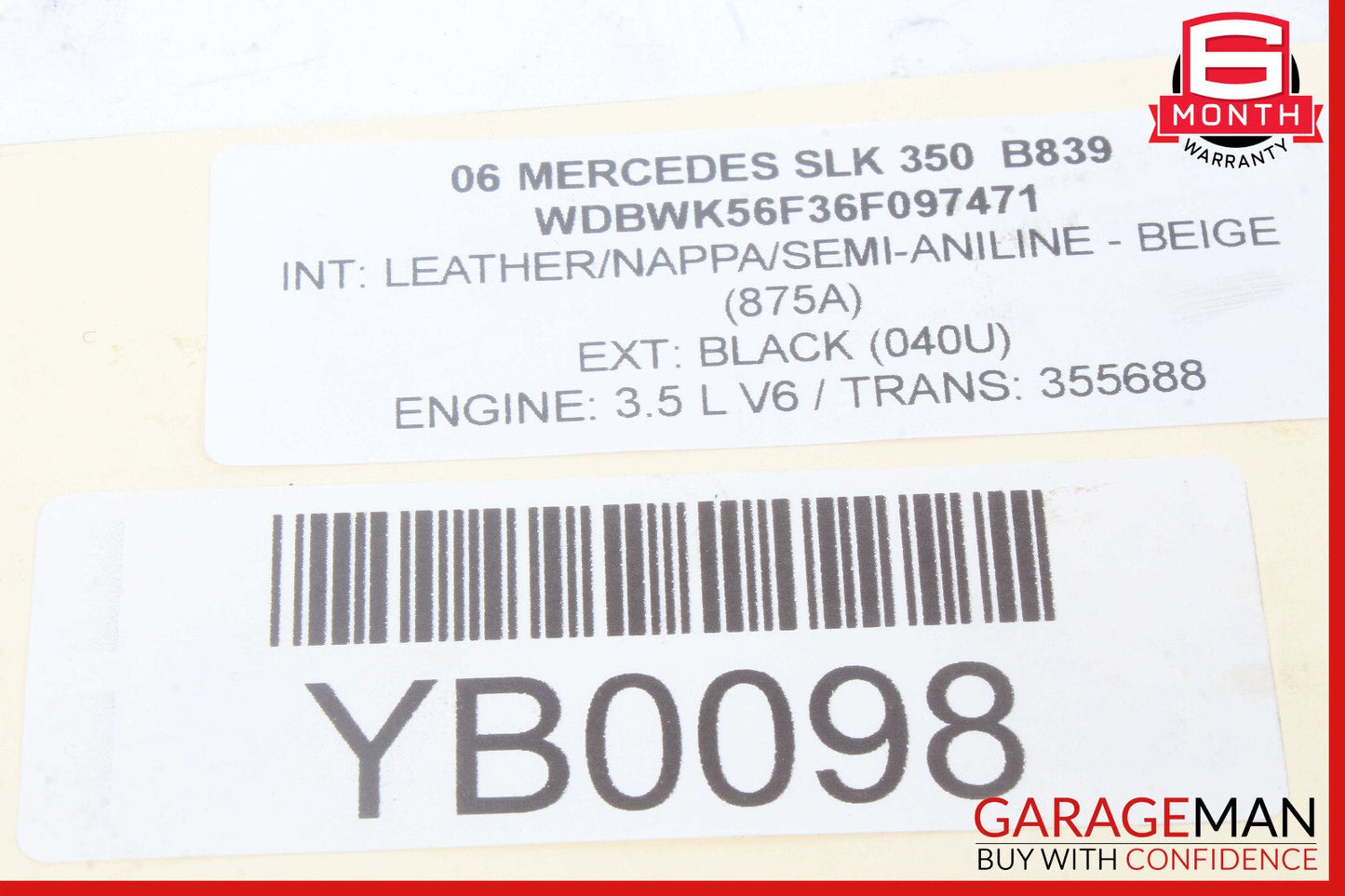 05-11 Mercedes R171 SLK350 Right Convertible Top Latch Catch Lock OEM