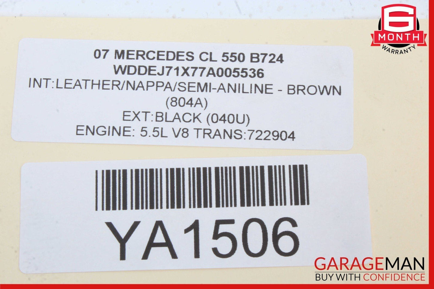 07-10 Mercedes W216 CL550 S63 AMG Front Right / Left Seat Contour Control Module