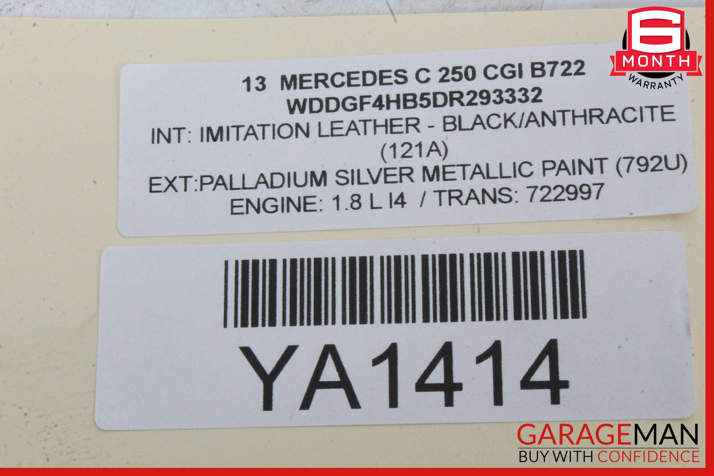 10-15 Mercedes W204 C250 C300 Keyless Go Entry Control Module 1729007900 OEM