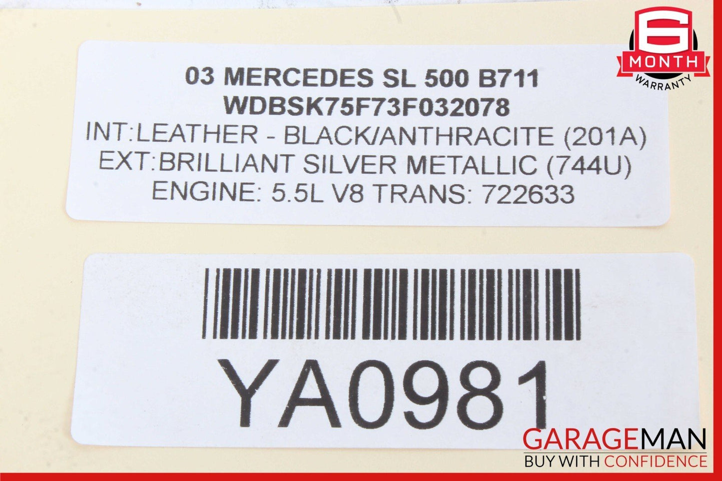 00-03 Mercedes R230 SL500 CL55 Keyless Go Entry Control Module 2305451032 OEM