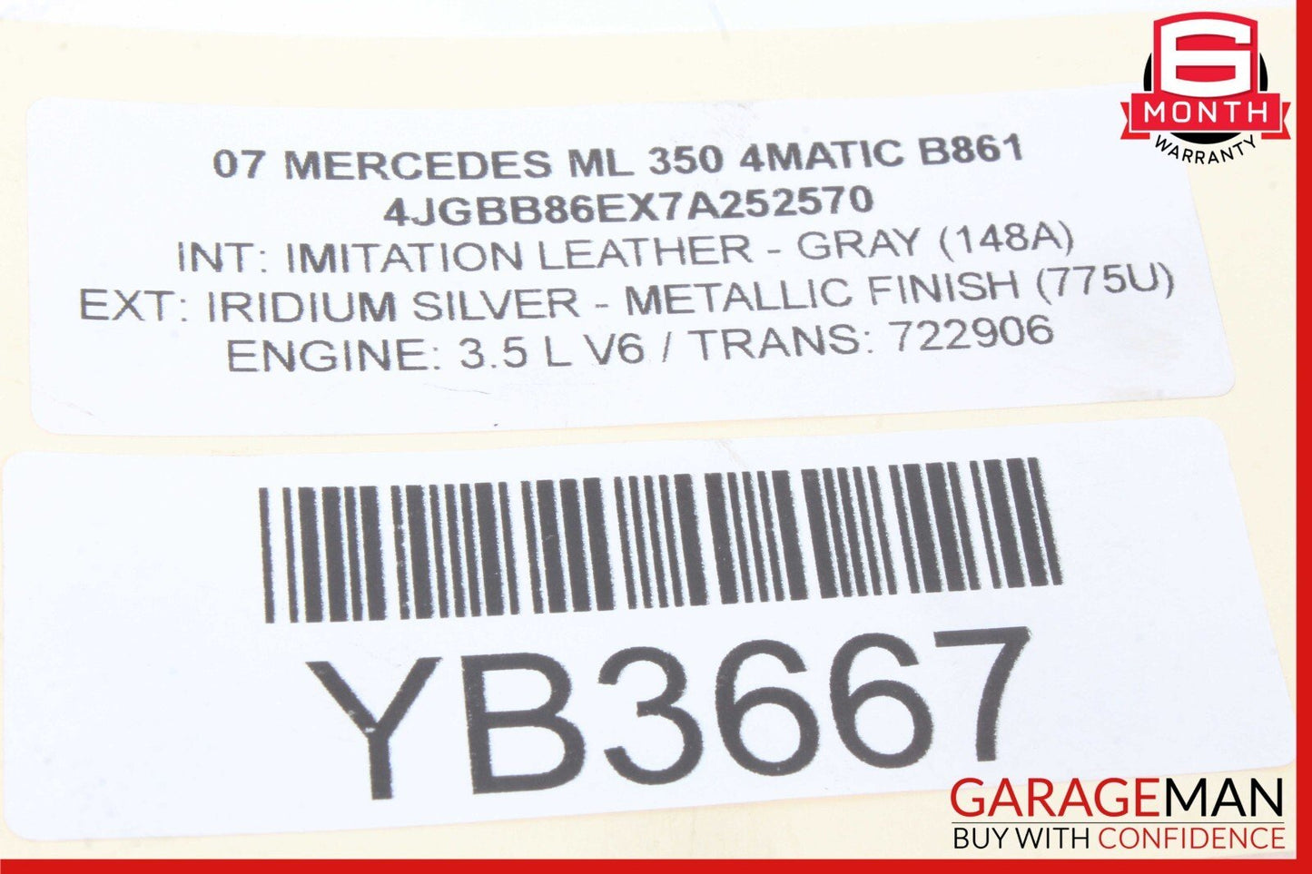 05-12 Mercedes W164 ML350 R350 Left Side Engine Camshaft Cam Shaft Exhaust OEM