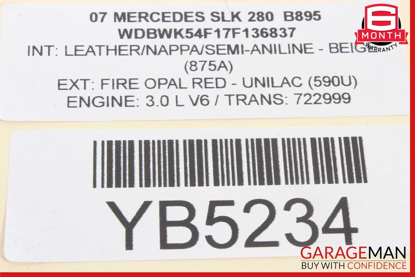 05-18 Mercedes R171 SLK280 CLS550 Seat Control Vacuum Pump 0008003348 OEM