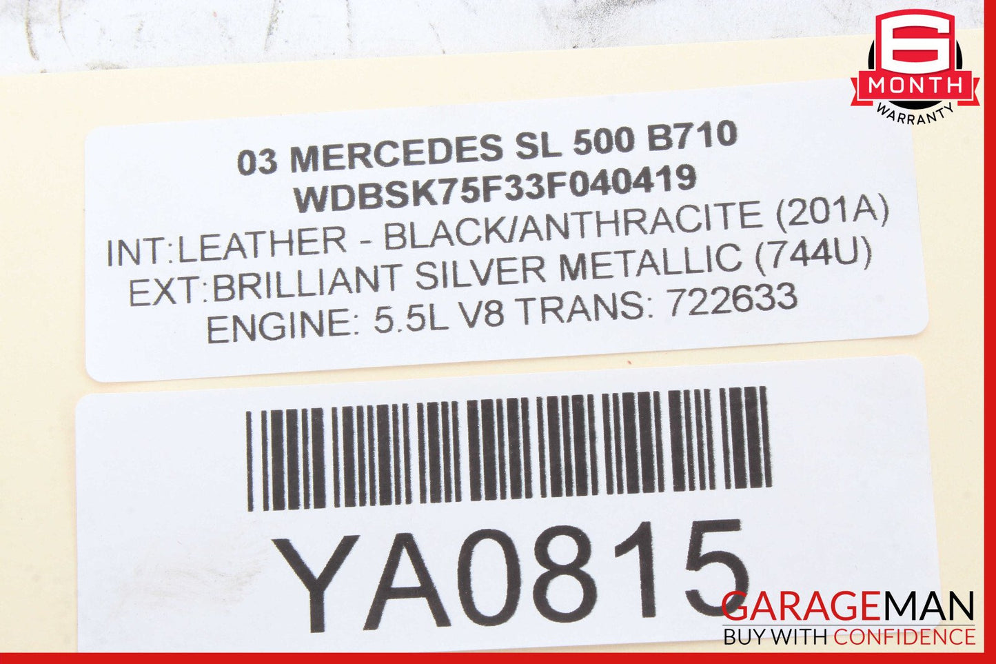 00-13 Mercedes R230 SL500 Seat Belt Seatbelt Tension Sensor 2158600505 OEM