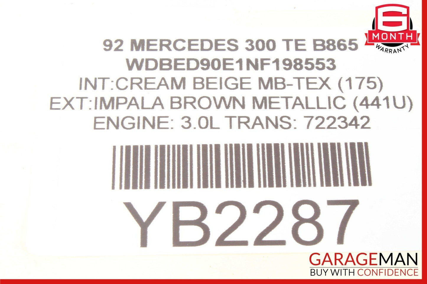 86-93 MERCEDES-BENZ W124 300E 300TE Engine Room Wire Harness