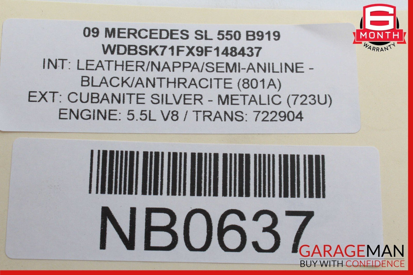 05-12 Mercedes R230 SL550 CLK350 E350 GL550 Fog Light Lamp Left Side OEM