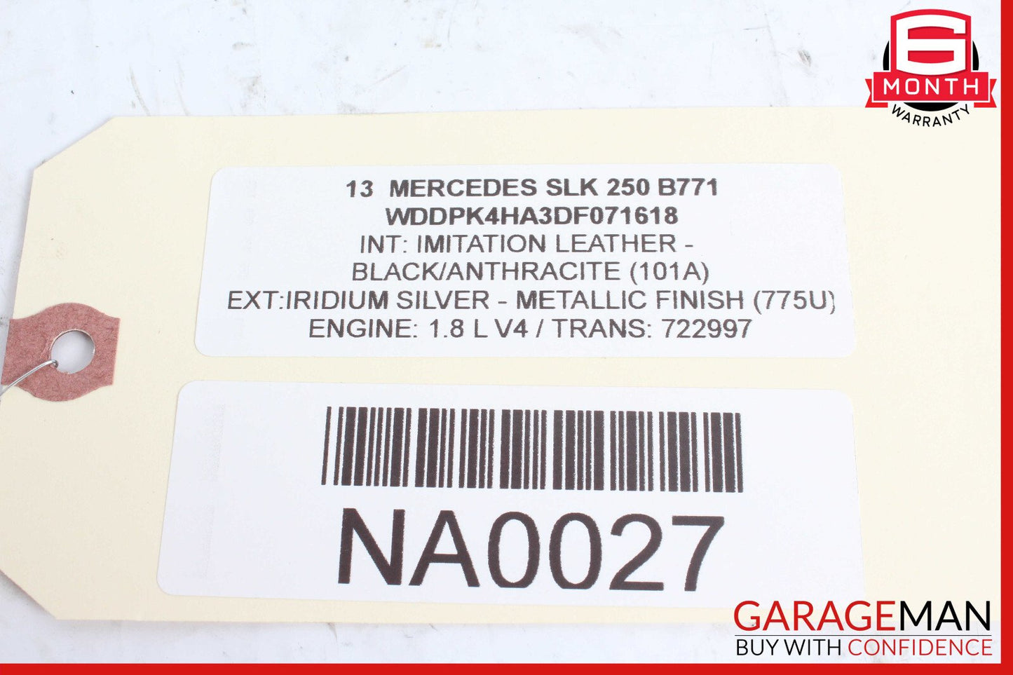 12-20 Mercedes R172 SLK250 SLC300 Convertible Left Trunk Lift Assist Cylinder