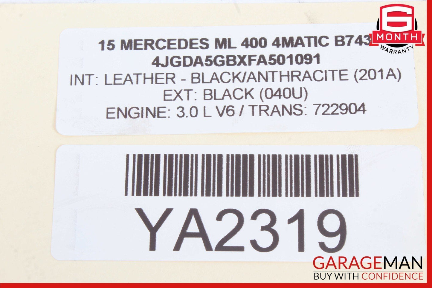 12-19 Mercedes W166 ML400 Front Right Side Driveshaft CV Drive Axle Shaft OEM
