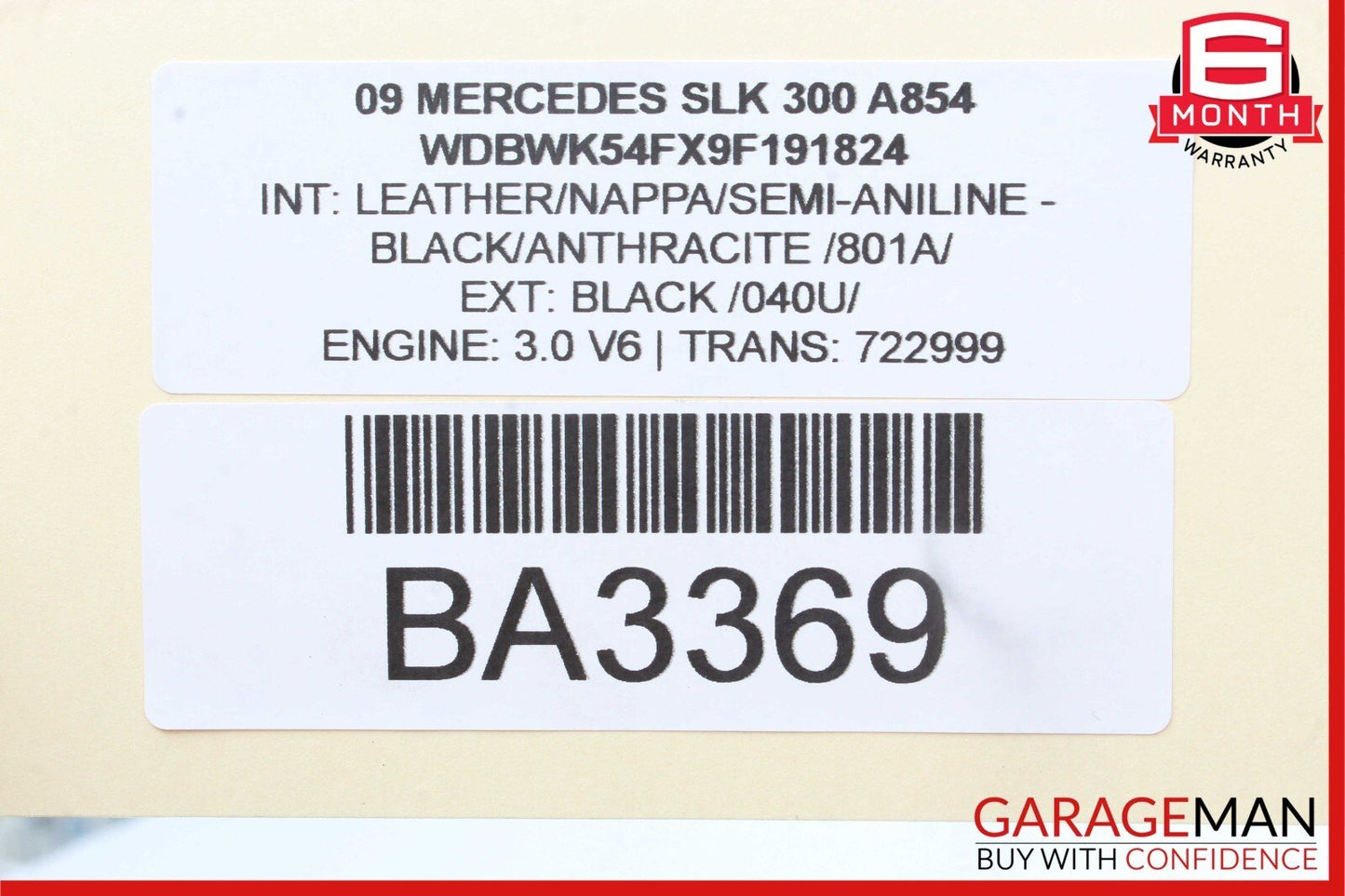 05-11 Mercedes R171 SLK300 SLK350 Central Locking Vacuum Pump 1718000019 OEM