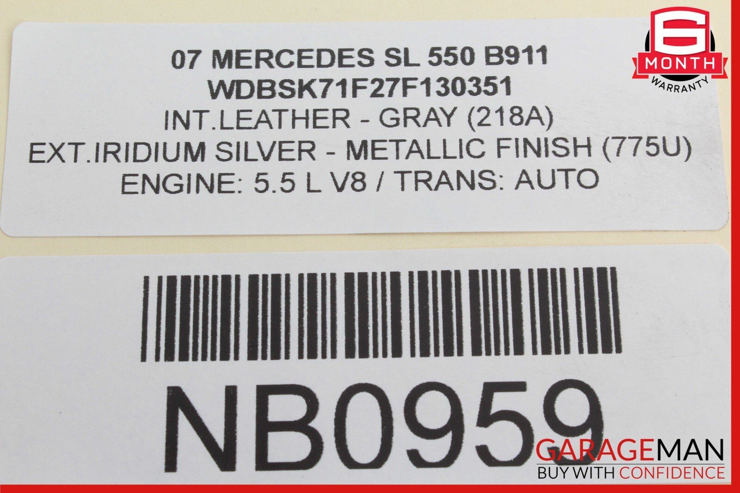 07-12 Mercedes R230 SL550 M273 A/C Air Conditioning Compressor 0012306211 OEM