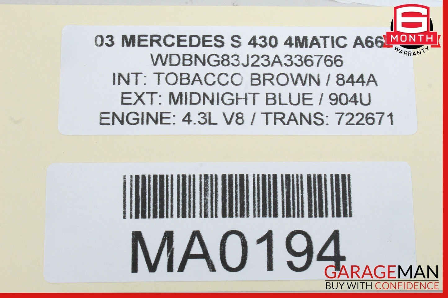 00-12 Mercedes W221 S430 CL500 CL55 Front Lumbar Control Switch 2208000878 OEM