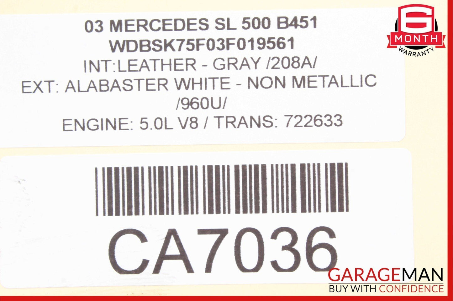 03-06 Mercedes R230 SL500 AC A/C Air Conditioning Compressor Pump 0012300211