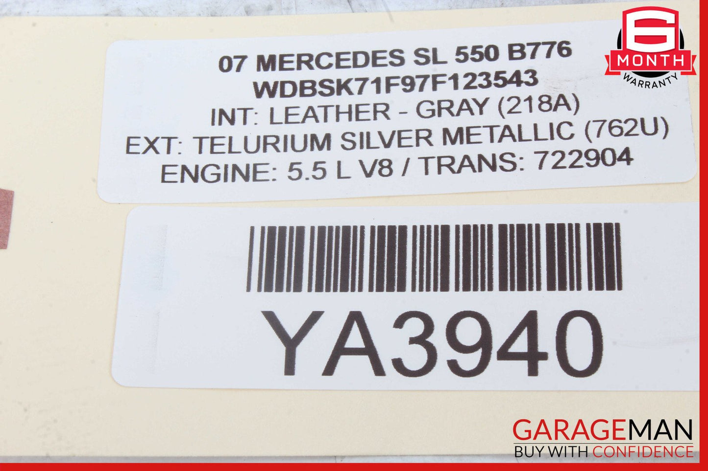03-12 Mercedes R230 SL550 SL55 Under Seat Control Module Right Side OEM