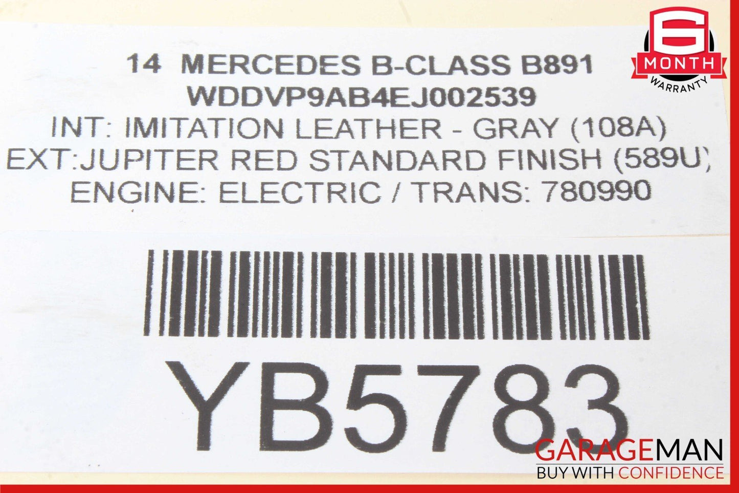 13-18 Mercedes Benz B-Class W242 W246 High Voltage Battery Cable OEM