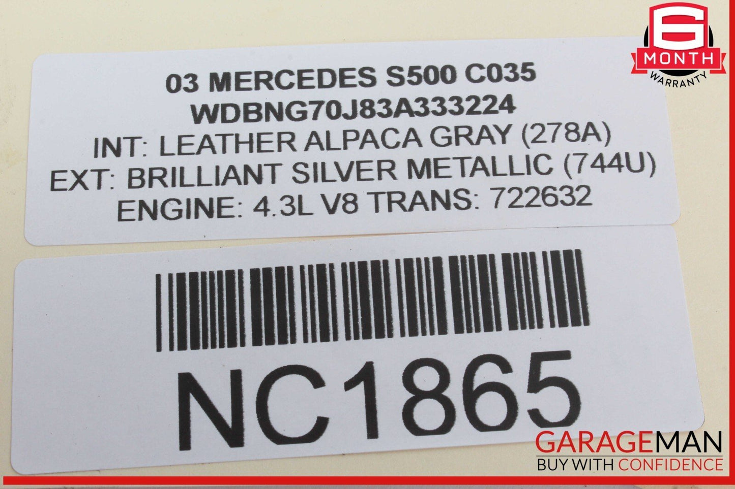 00-06 Mercedes W220 S500 Front Left Driver Side Window Regulator Motor OEM