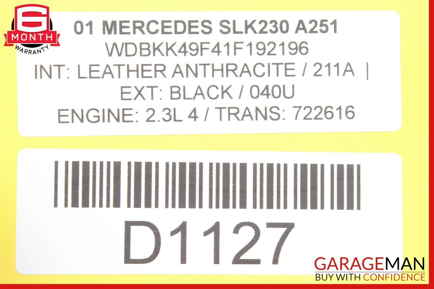 01-04 Mercedes R170 SLK230 Engine Crankcase Vent Valve 0004703793 OEM