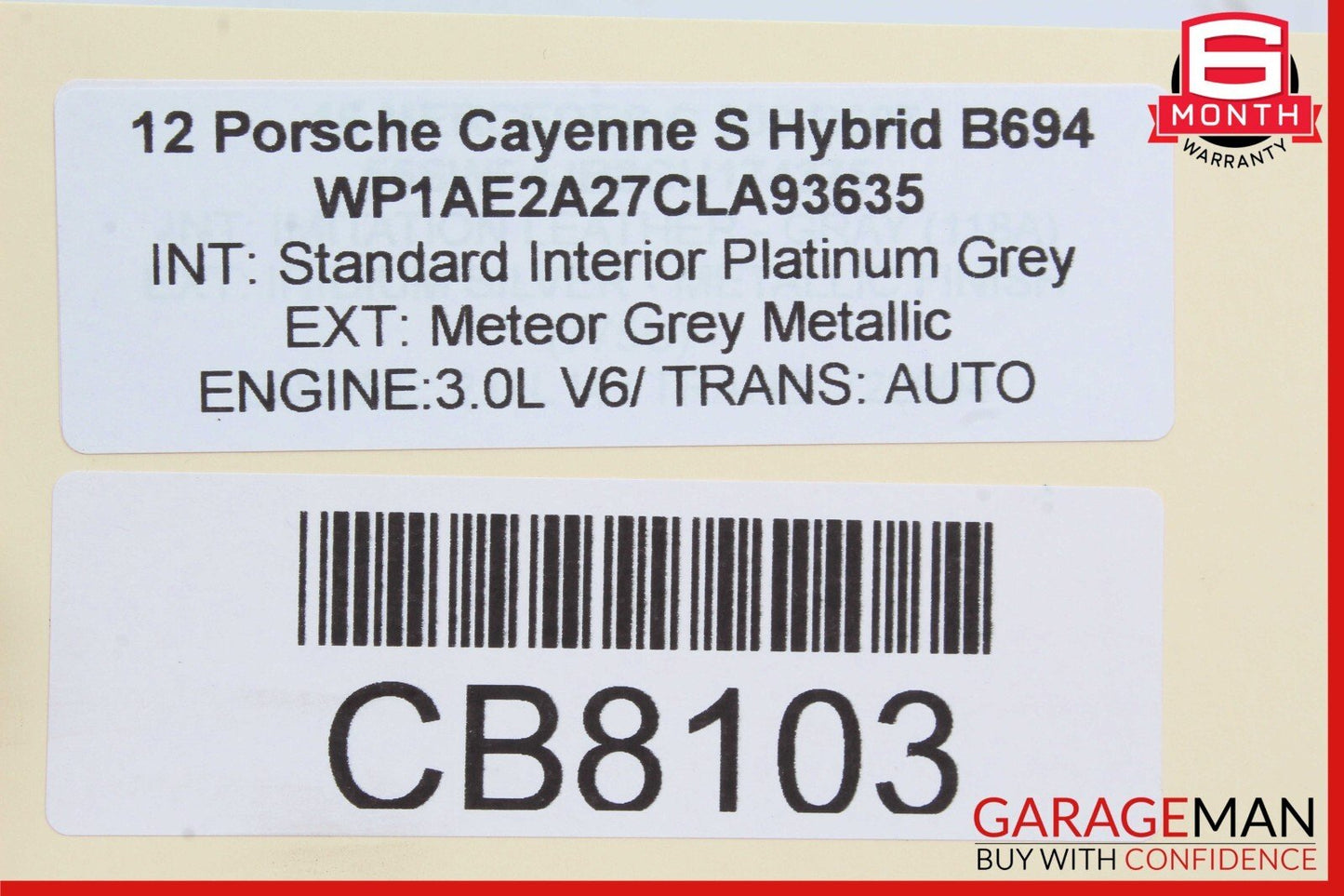 11-18 Porsche Cayenne Turbo S 958 Front Right Seat Occupancy Module OEM