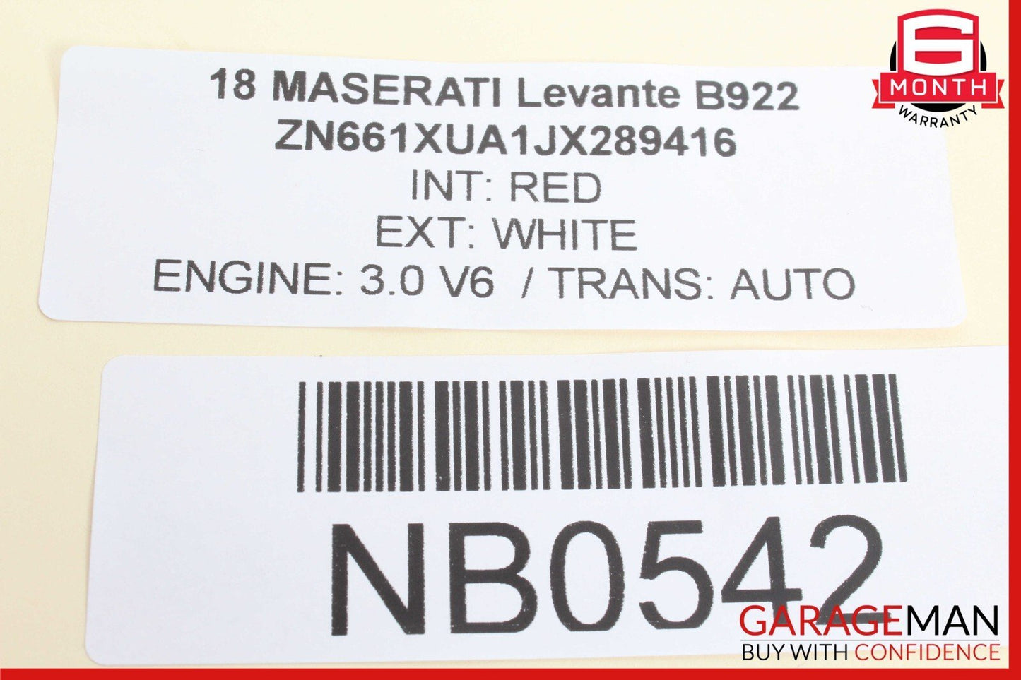 17-20 MASERATI LEVANTE FRONT INTERIOR REAR VIEW MIRROR 68234130AA