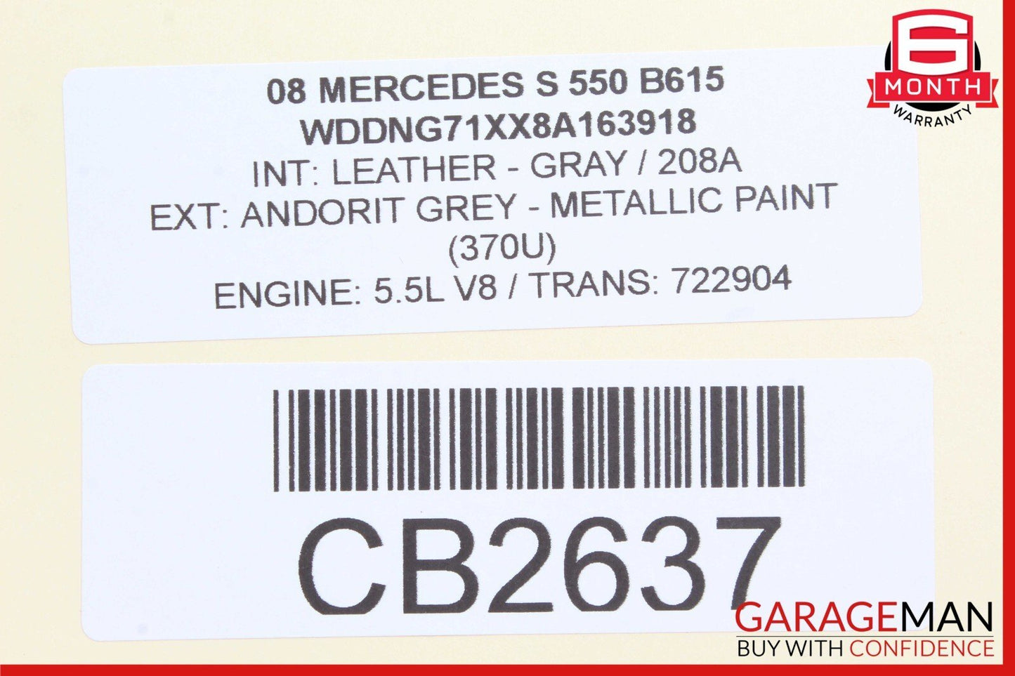 07-10 Mercedes W221 S550 CL550 Front Top Upper Windshield Night Vision Camera