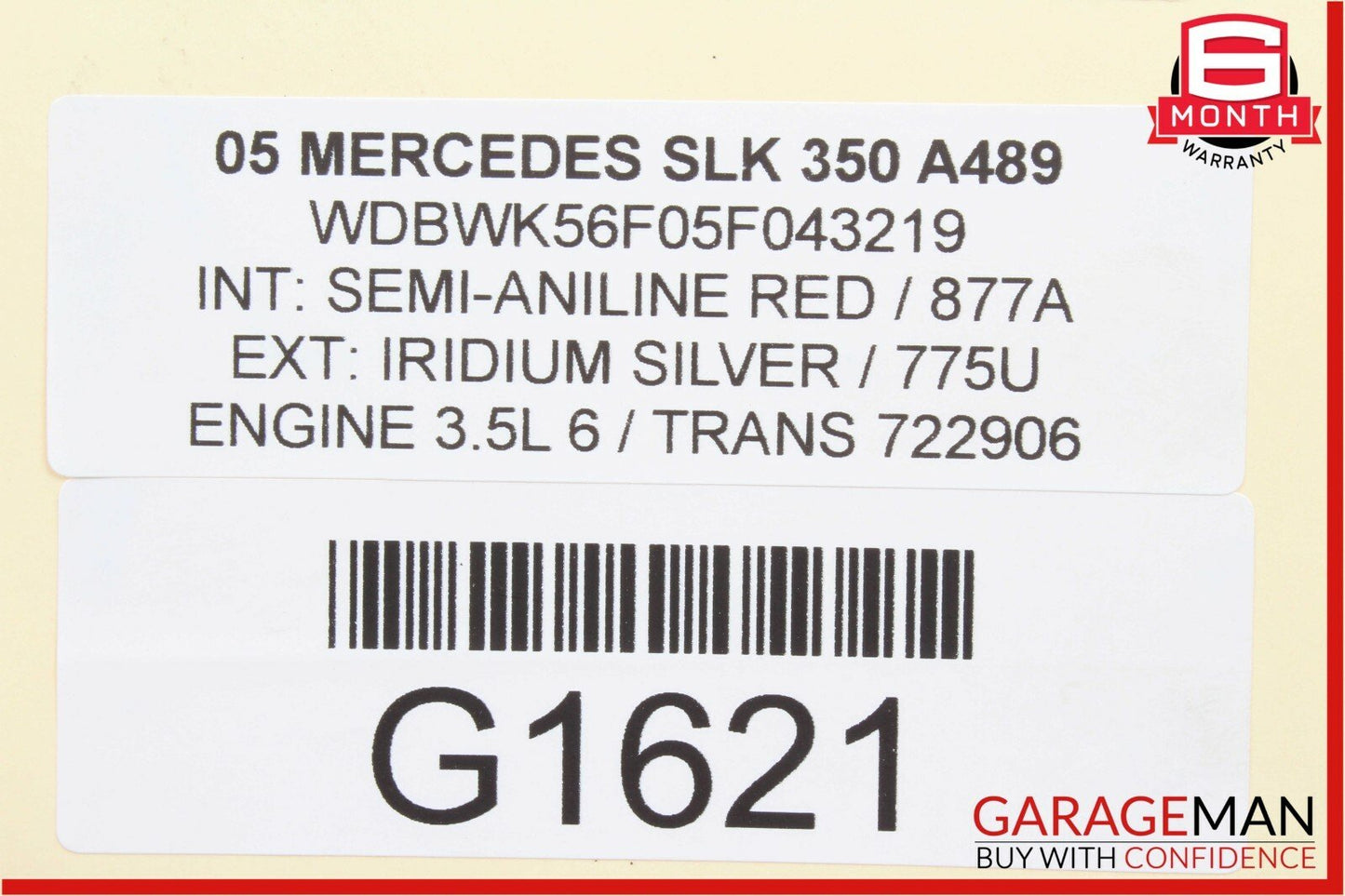 05-11 Mercedes R171 SLK350 Right Passenger Side Exhaust Manifold Heater Pipe OEM