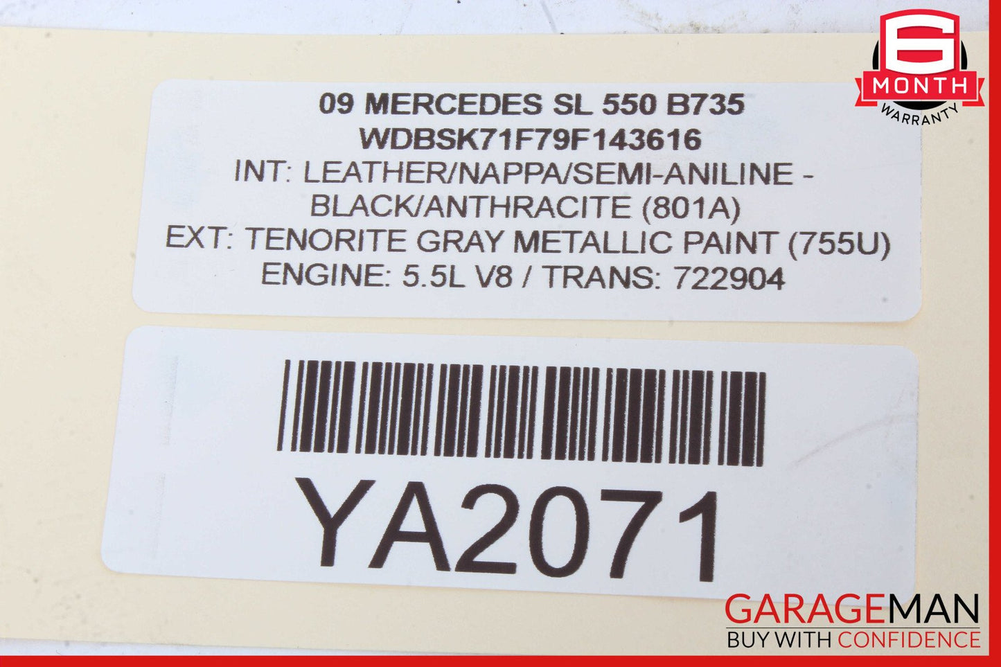 03-12 Mercedes R230 SL550 SL55 SL600 Front Right Side Door Control Module OEM