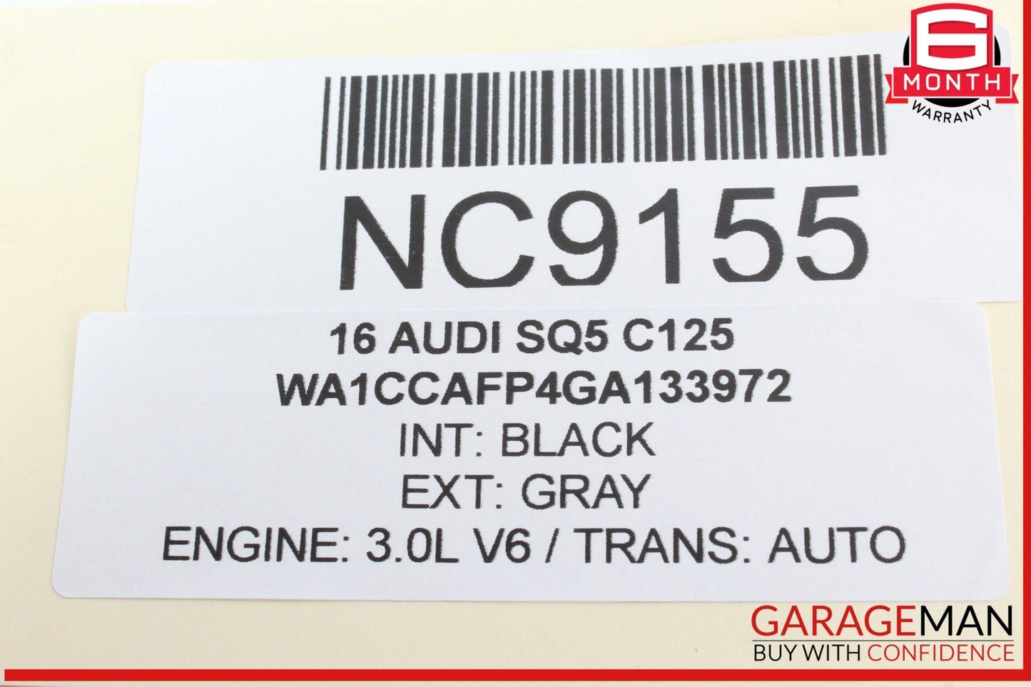 14-17 Audi SQ5 Front Left Driver Side Sun Visor Sunvisor Black 8U0857551F OEM