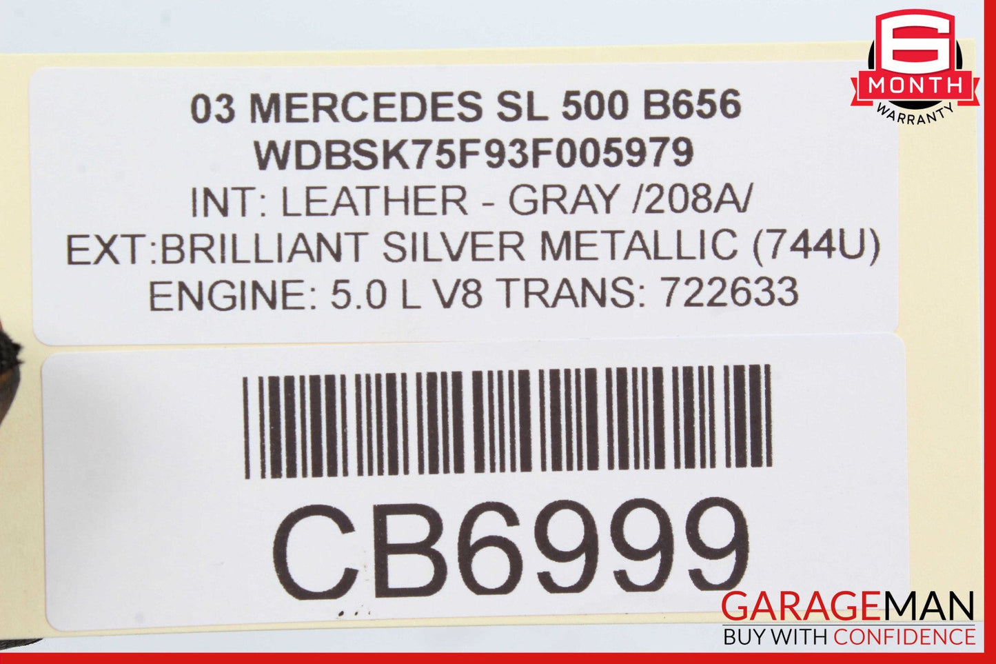 03-12 Mercedes R230 SL550 SL55 AMG SL550 Door Control Module Left Side OEM